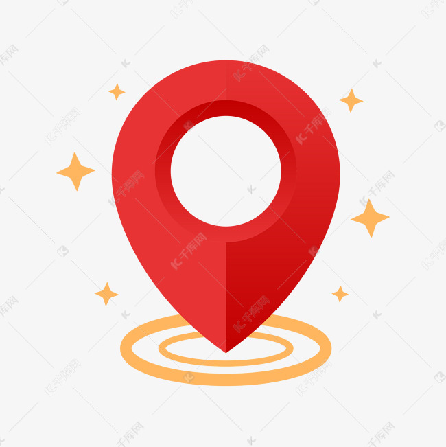 红色定位扁平小地标