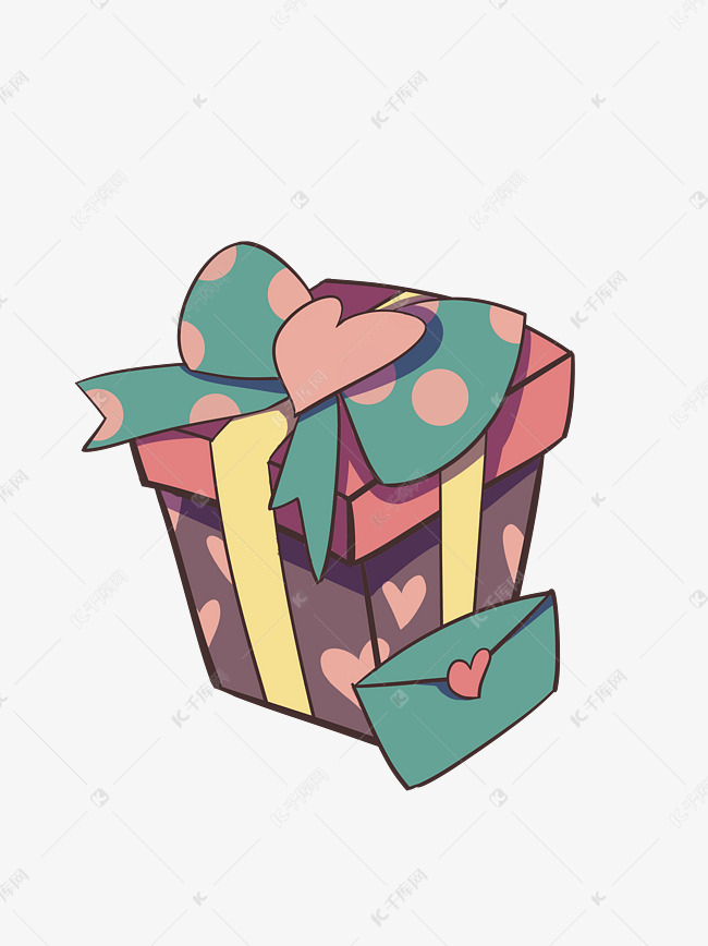 七夕彩色礼品盒插画