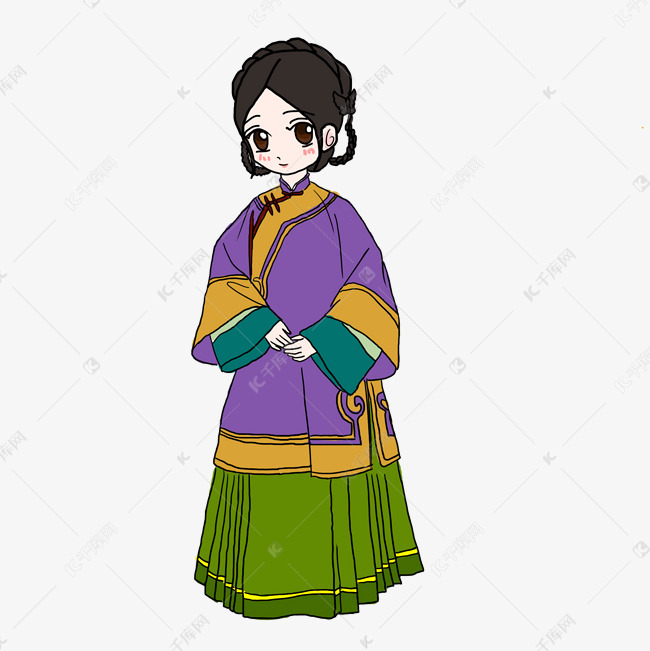 中国风古代美女古代穿黄色衣服的美女