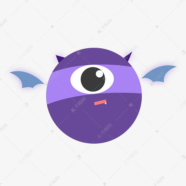 紫色可爱海报小恶魔png免抠