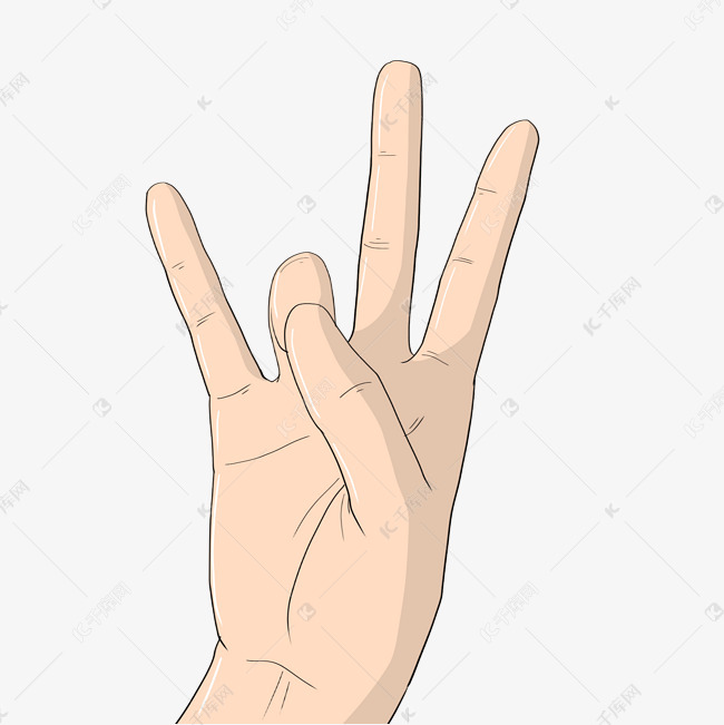 欧耶手势手绘插画