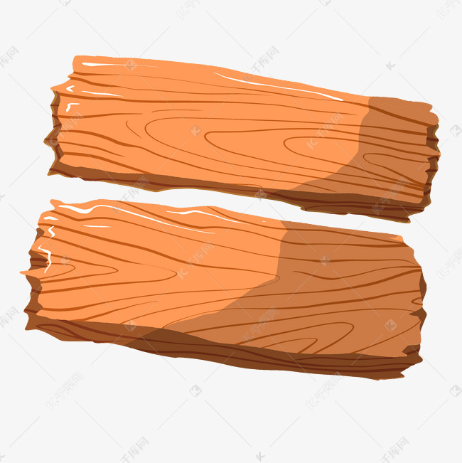 手绘木头木板插画