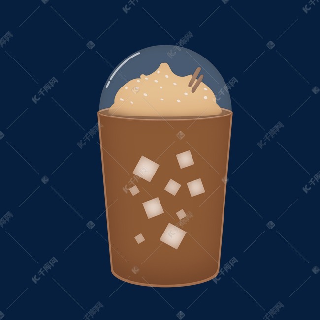 手绘奶盖美味巧克力咖啡