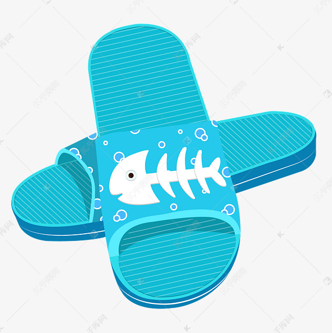 夏季暑假手绘矢量凉拖鞋