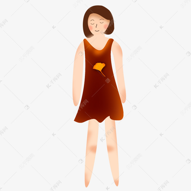 红色连衣裙的可爱女孩免抠图素材图片免费下载_高清psd_千库网(图片