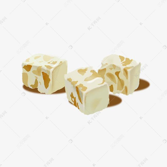 卡通美味牛轧糖插画