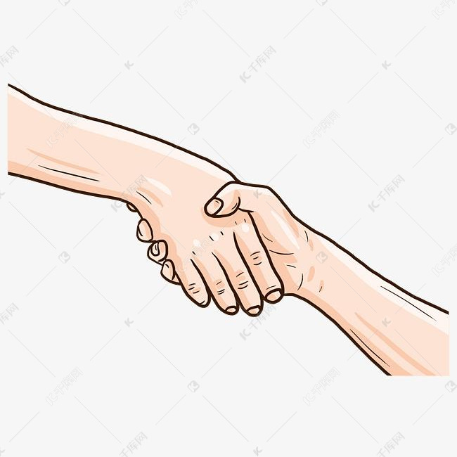 手绘卡通友谊握手素材图片免费下载 高清装饰图案psd 千库网 图片编号