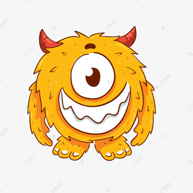 可爱独眼的外星人矢量素材