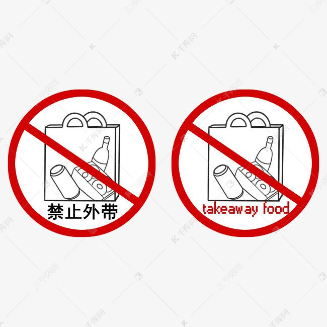 涂鸦风格禁止警示类标识之禁止外
