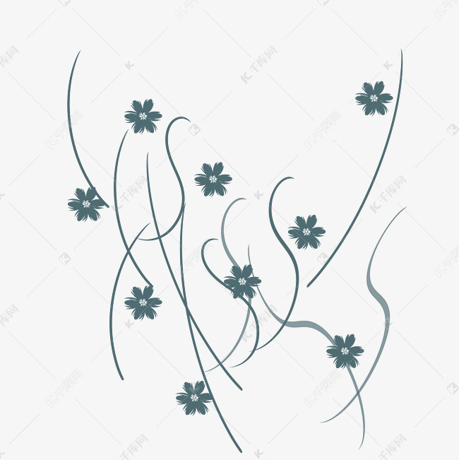 线条花朵手绘背景免扣免费下载