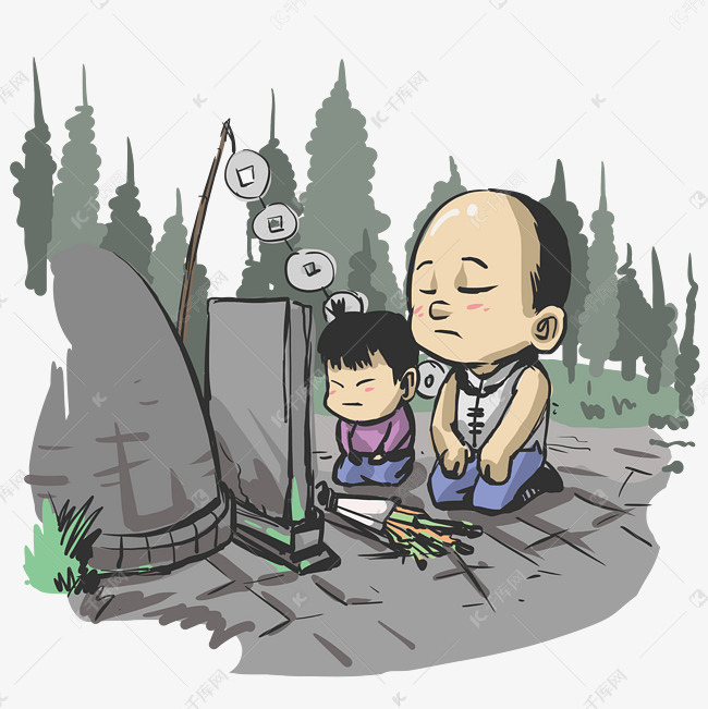 清明节古装牧童祭祖
