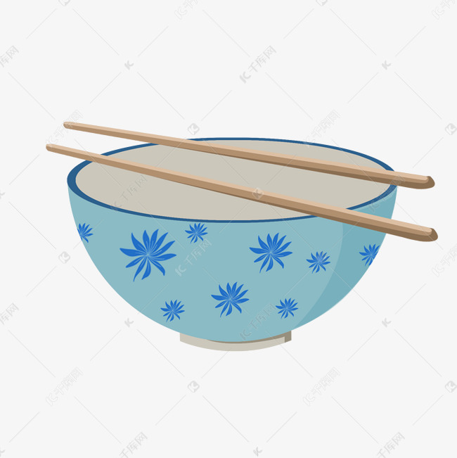 手绘碗筷餐具插画