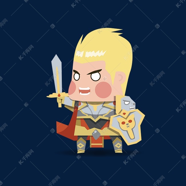 卡通形象铁甲勇士形象插画