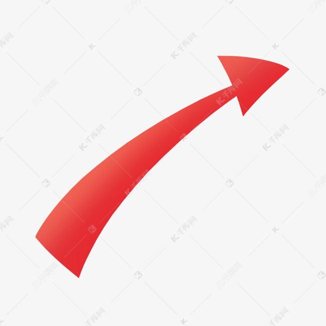 大红色右上方向卡通箭头素材2019-01-08发布,千库图片素材频道为大