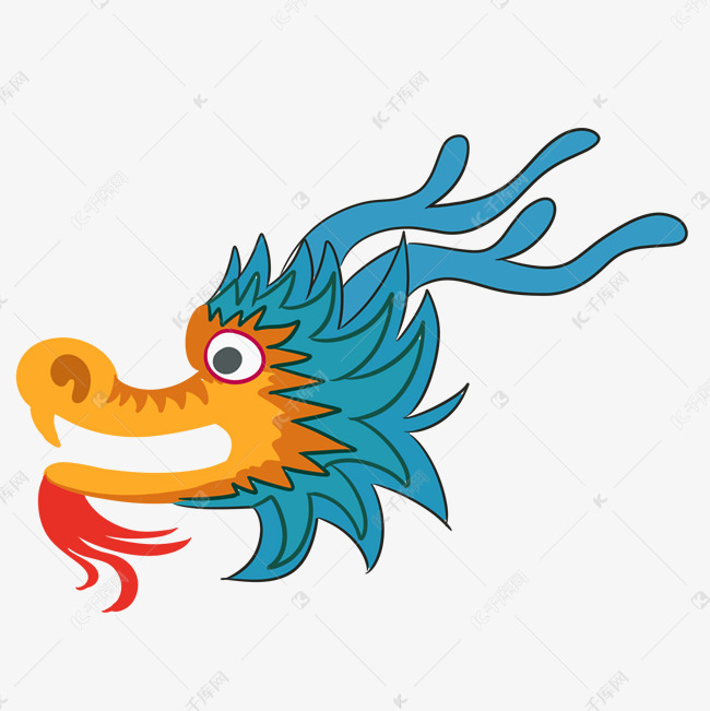 卡通龙头手绘插画素材图片免费下载-千库网
