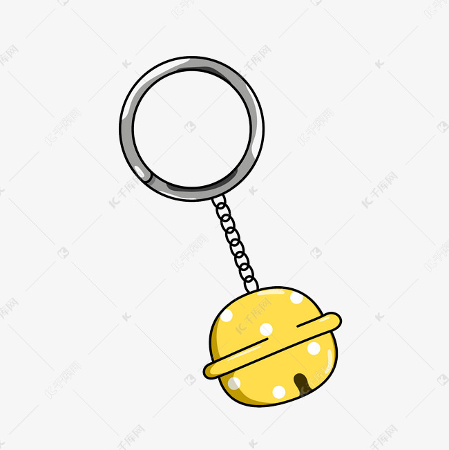 黄色波点铃铛钥匙扣素材图片免费下载-千库网