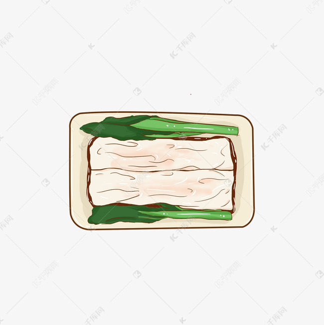 卡通手绘美食肠粉免抠素材下载