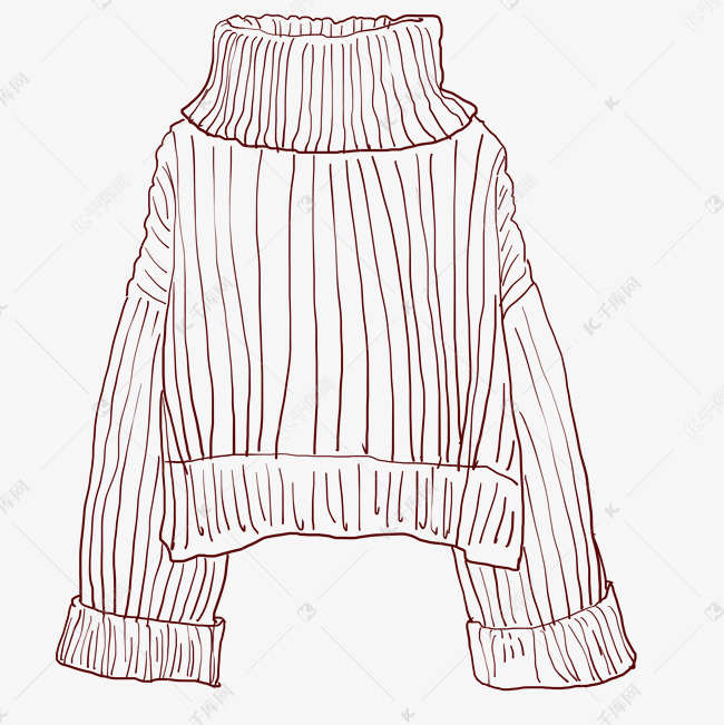 线描毛衣手绘插画