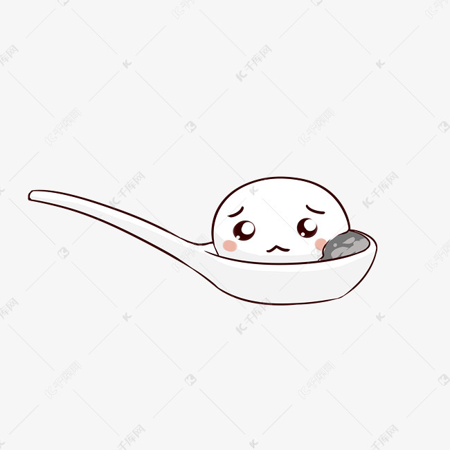 委屈的汤圆表情插画