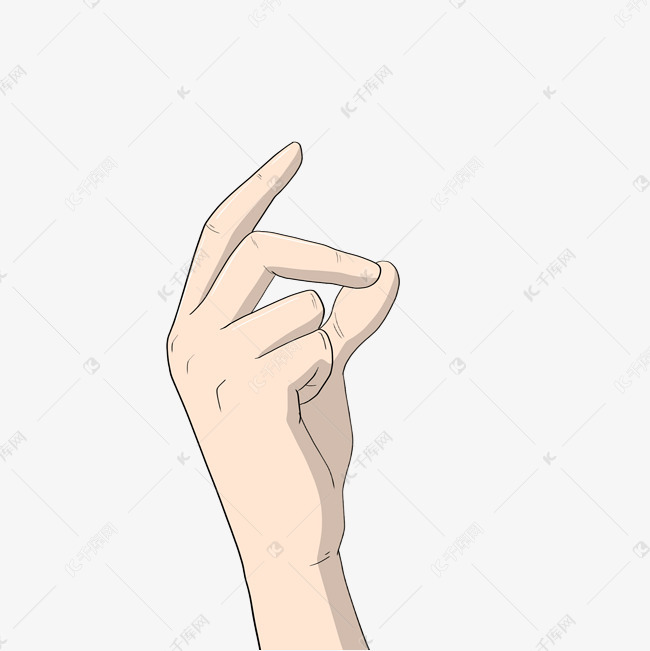 跳舞手势手绘插画