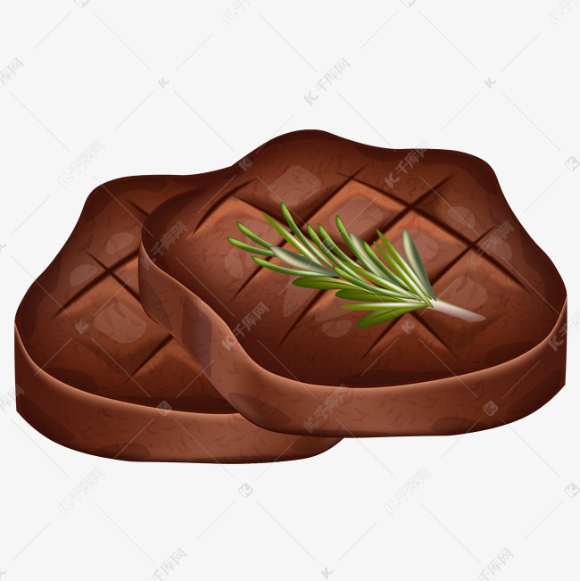 卡通美味的牛排矢量素材