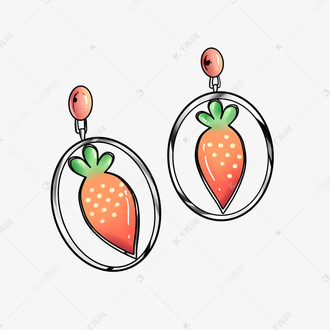 可爱胡萝卜耳环