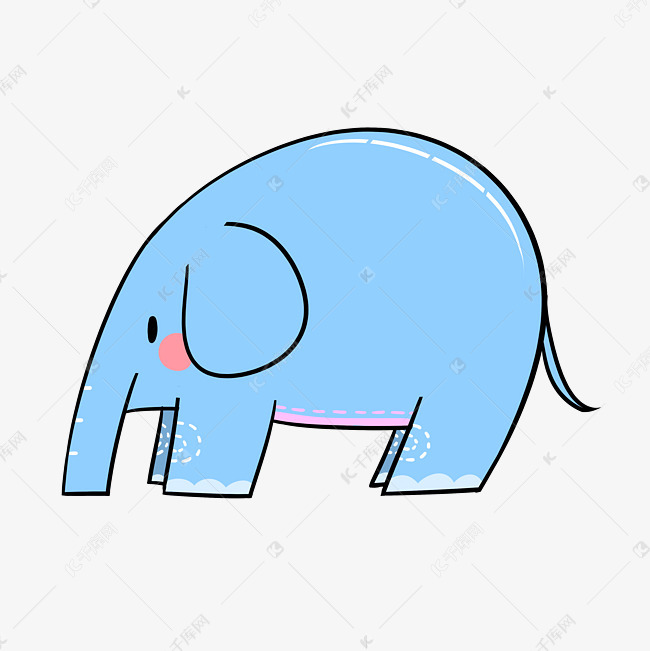 卡通可爱小象png透明底