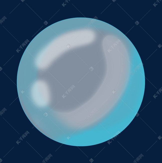 清凉泡泡手绘插画psd