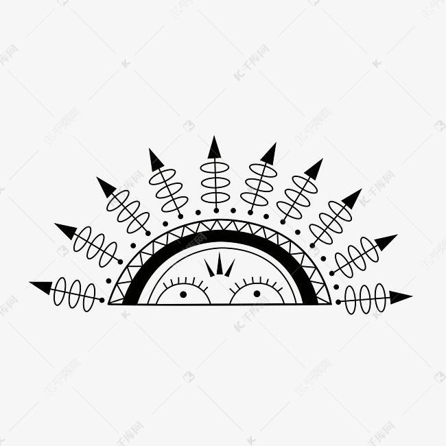 夏季的暑假来了太阳黑白简笔画素材图片免费下载 高清卡通手绘psd 千库网 图片编号