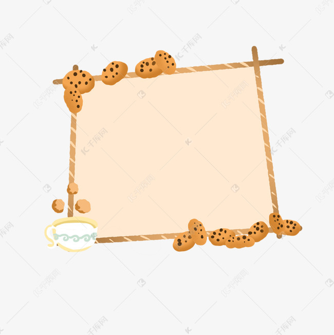 黄色的饼干边框插画