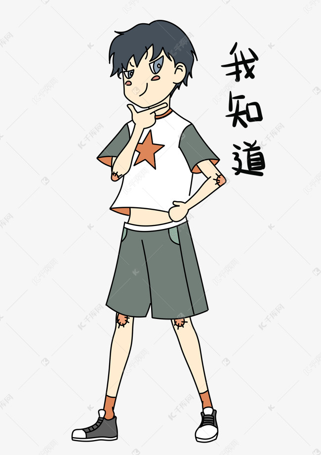 表情我知道小男孩插画