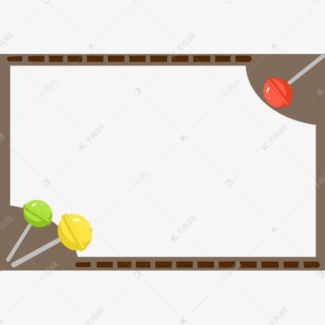 手绘美食棒棒糖边框