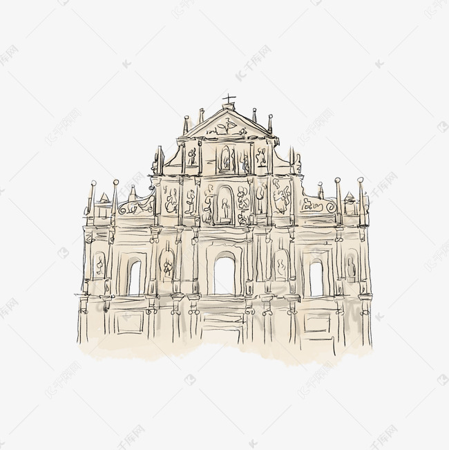 大巴山牌坊水彩