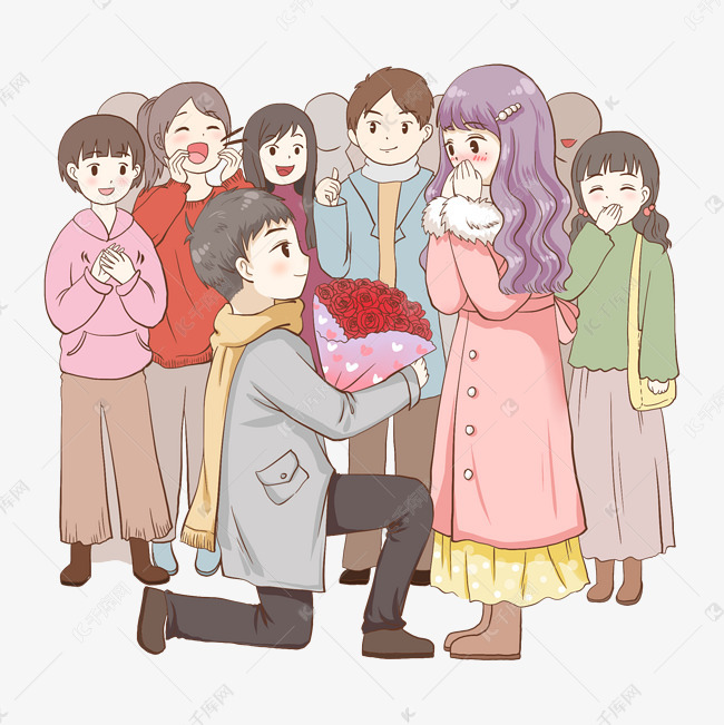 情人节男生追求女孩求婚