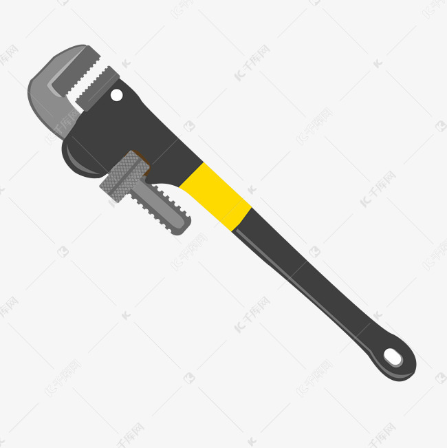 卡通黑色管钳插画