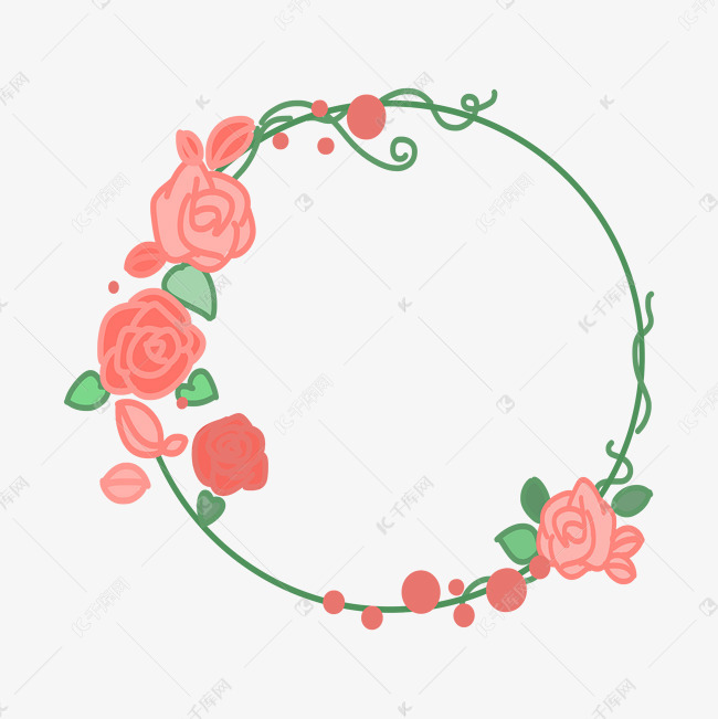可爱卡通粉红色玫瑰花圈玫瑰花环