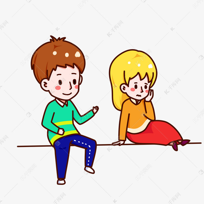 情人节可爱情侣闹别扭