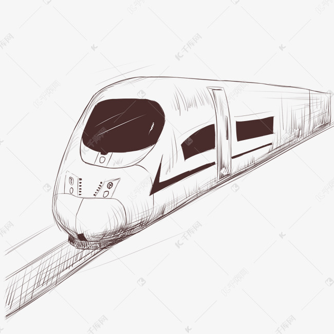 广州高铁手绘图片