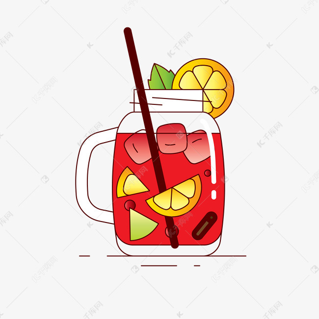 冰红茶矢量插画png