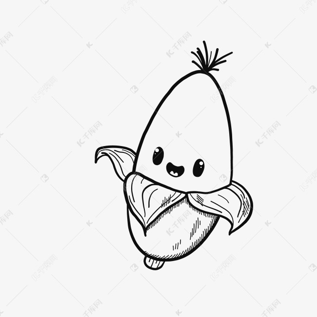 q版玉米矢量插画png