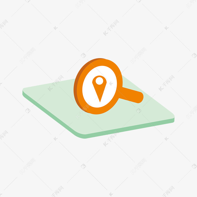 卡通手绘放大镜侧面放大位置矢量