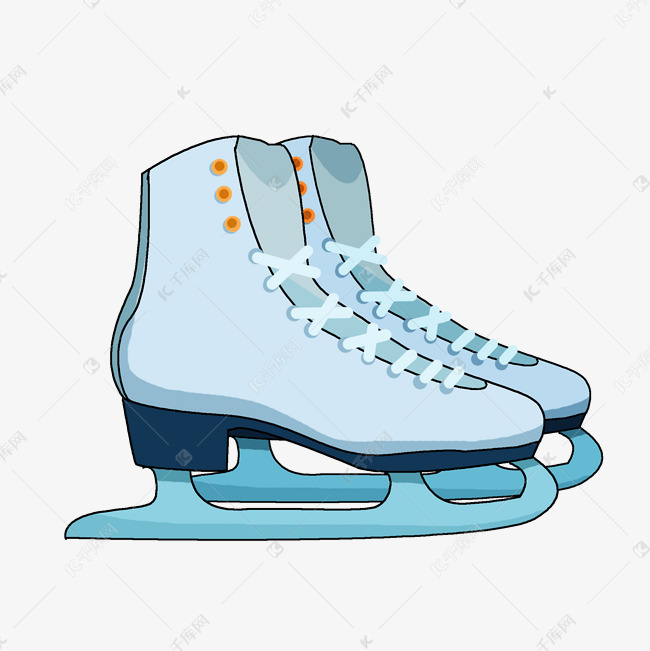 手绘滑雪冰刀插画