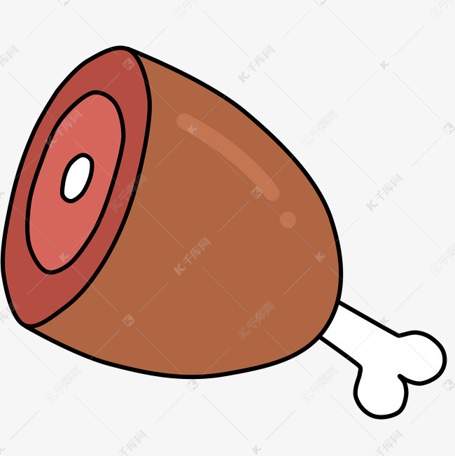 哺乳动物熏肉猪腿