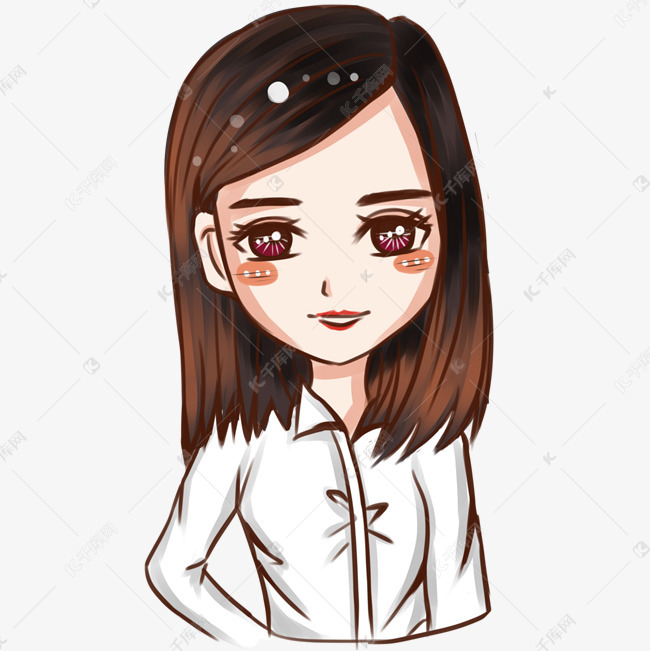 商务工装卡通少女