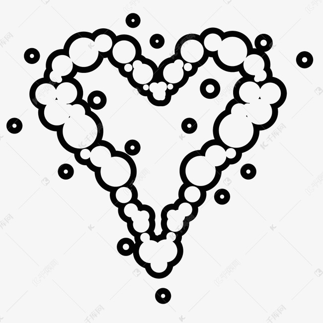 线性泡泡简笔画装饰素材免费下载