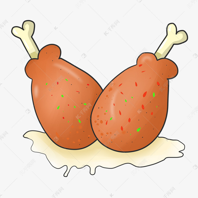 创意美味鸡腿插画