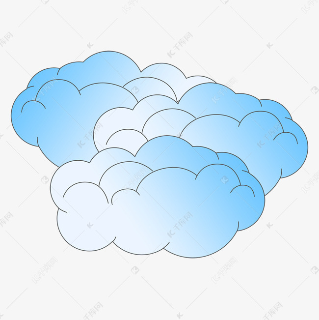 卡通漂浮渐变云朵