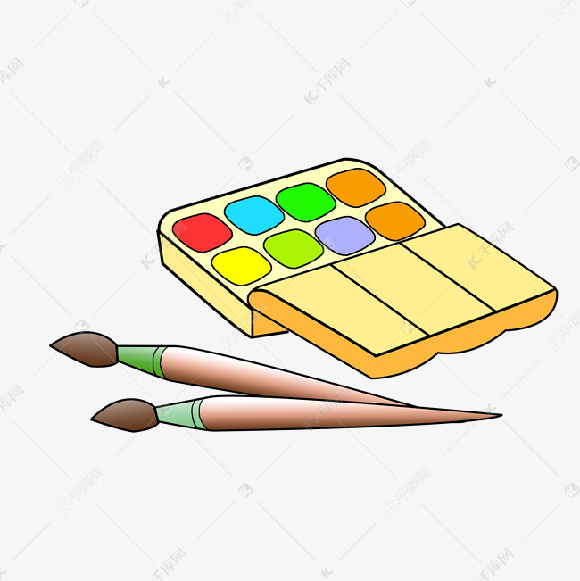 绘画画笔手绘插画