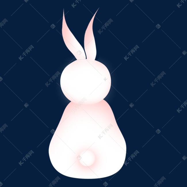 粉色兔子背影