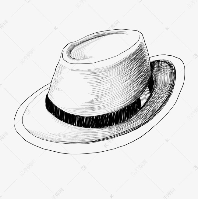 线描线条帽子插画